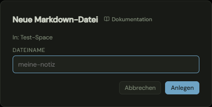 Das Fenster mit dem Feld für den Dateinamen