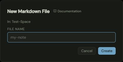 The window with the field for the file name